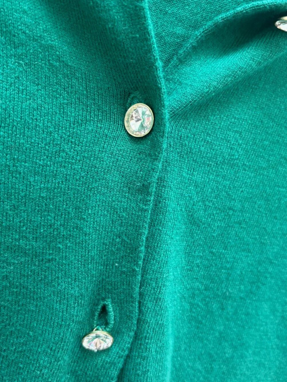 XS Green J. Crew Cardigan